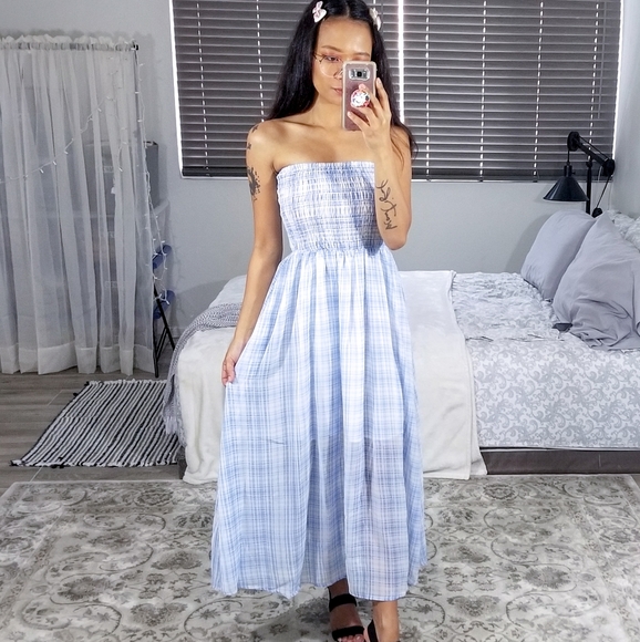 Checkered Green Maxi Dress - Picture 4 of 5